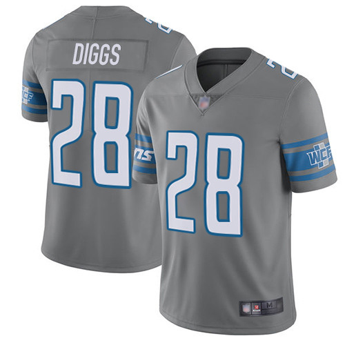 Detroit Lions Limited Steel Men Quandre Diggs Jersey NFL Football #28 Rush Vapor Untouchable